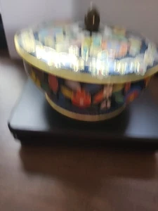 Enamel Floral Candy Tin Metal England - Imagen 1 de 4