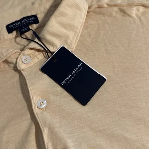 Peter Millar Crown Crafted Men's Large Sunflower Pima Cotton Journeyman Polo L - Picture 1 of 7