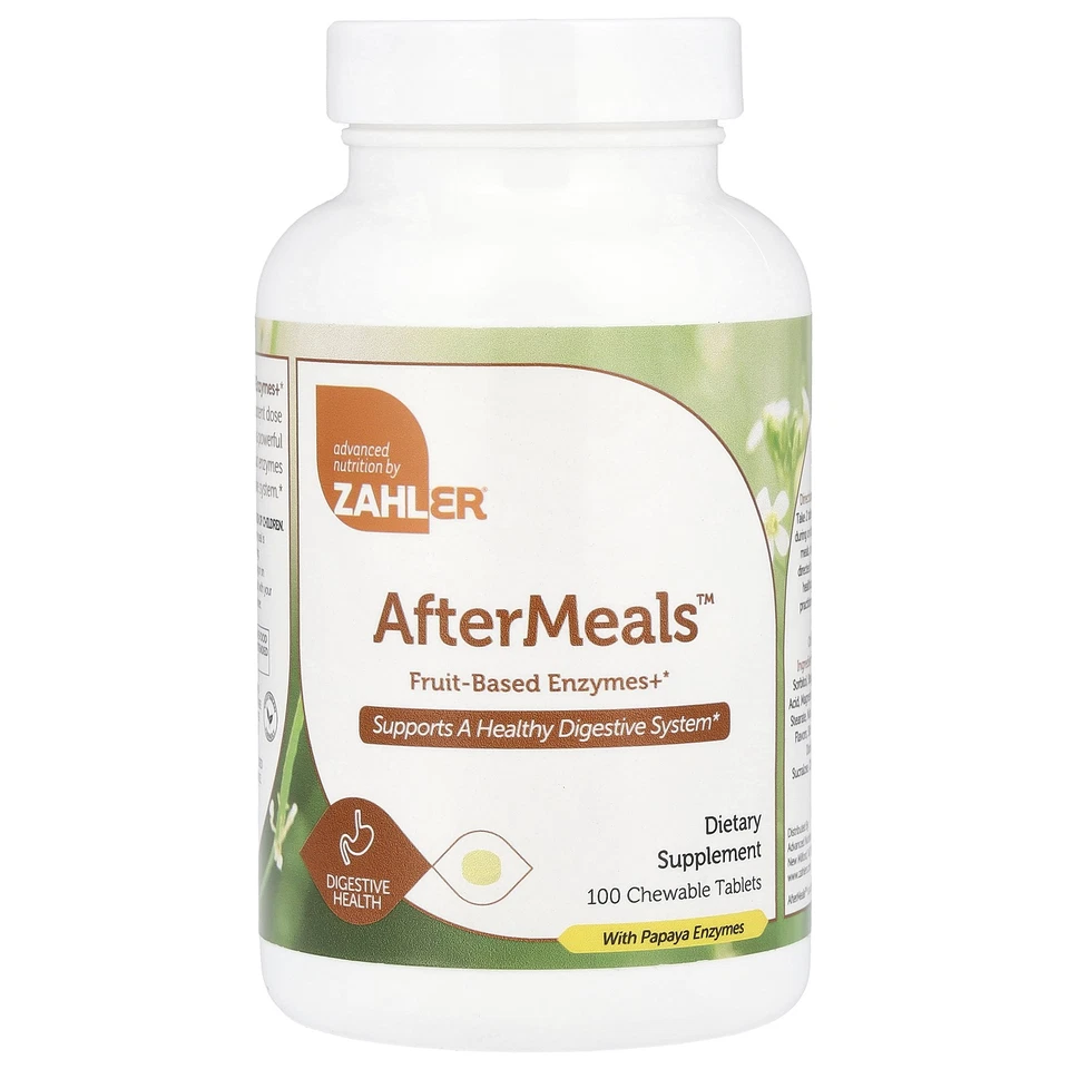 Zahler Aftermeals Effective Antiacid and Digestive Aid 100 Chewable Tablets