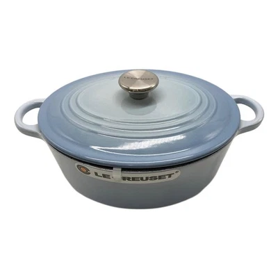 Le Creuset Oval Cocotte 25cm 3.5qt Coastal Blue Casserole Cast Iron - Image 1 of 4