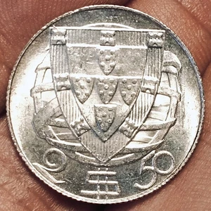 Moneda Portugal 2,5 escudos 1951 (¡PLATA! UNC! ¡Excelente!) - Imagen 1 de 2