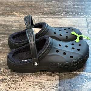 Crocs Baya Lined Clog Relaxed Fit Fleece Cozy Camp Hike Black Mens Size 11 NWT - Picture 1 of 9