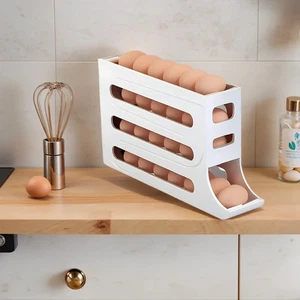 Automatischer rollender Eierspender Organizer für Kühlschrank 4 Ebenen platzsparend - Bild 1 von 7