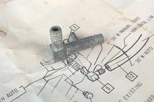 1967 Firebird Tempest Lemans NOS GM Sprint 6 Brake Booster Vacuum Fitting 67 - Picture 1 of 3