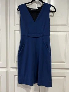 Abito Diane Von Furstenberg 18 pollici Vita senza etichetta taglia blu classico usato in ottime condizioni - Foto 1 di 14