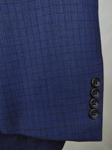 Jos. Chaqueta Blazer Abrigo Deportivo A Bank Para Hombres 46L Ajustado Azul Marino Cuadros Lana a Cuadros - Imagen 1 de 18