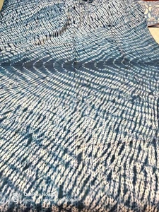 Indian Kantha Twin Quilt Handmade Block Blue Reversible Bedspread Blanket Throw - Picture 1 of 3