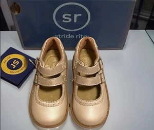 Girls NWB Stride Rite Leather Mary Jane Shoes Flats Cordaline Pearl Toddler 5 M - Picture 1 of 13