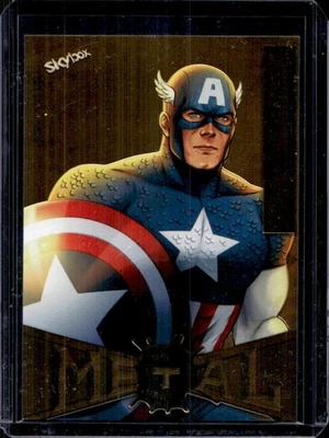 2021 Skybox Metal Universe Marvel Spider Man Captain America Gold Light FX #16 - Image 1 of 2