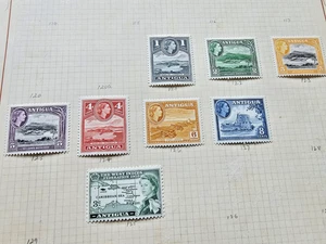 ANTIGUA Stamps — SCOTT 121-127 & 135 — 1953-56 QEII PICTORIAL - MH - Picture 1 of 1