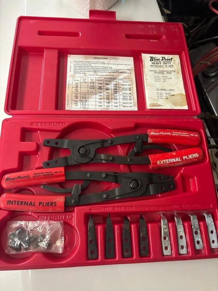 Juego de alicates de anillo a presión Blue Point punta reemplazable de alta resistencia #PR-50A EE. UU. Foto 1 de 4