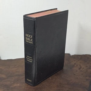 Thomas Nelson 28B Holy Bible RSV 1950s Red Edges Color Plates Vintage Black HC - Picture 1 of 14