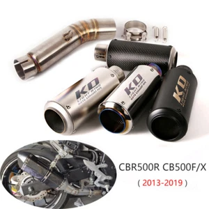 For Honda CBR500R CB500F/X 2013-2019 Exhaust Tips Mid Pipe 51mm Muffler Escape - Picture 1 of 12