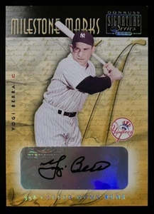 Yogi Berra 2001 Donruss Signature Series Milestone Marks Autograph /120 Yankees - Picture 1 of 2
