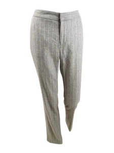 Lauren Ralph Lauren Women's Pinstriped Straight-Leg Pants (4, Grey) - Picture 1 of 2