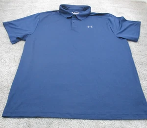 Under Armour Polo Top 3XL XXXL Loose Fit Short Sleeve Collared Button Up Blue - Picture 1 of 15