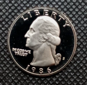 1986-S **Proof UNC Cameo** Washington Quarter - Picture 1 of 2