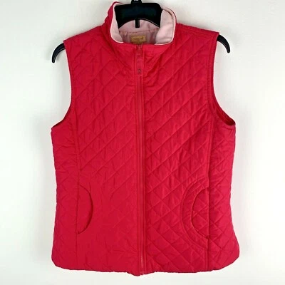 Chaleco North Crest Mujer Mediano 10-12 Rosa Fucsia Acolchado Sin Mangas Cremallera Completa Foto 1 de 4