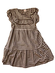 NEW GIRL 14-16 summer ruffle yoke dress brown - Picture 1 of 5