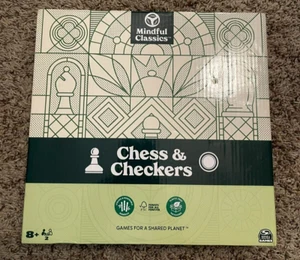 Mindful Classics Chess & Checkers 8+ New - Picture 1 of 5