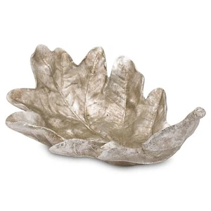 Silver Tone Leaf Display Bowl Dish Ornament - Picture 1 of 3