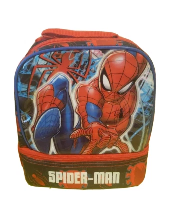 SPIDER-MAN MARVEL COMICS BPA-Free Dual Compartment Insulated Lunch Tote Box  NEW - Image 1 of 4