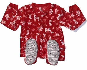CARTER’S Kids Boys Size 5 Christmas One Piece Pajamas Full Zip Fleece PJ - Picture 1 of 4