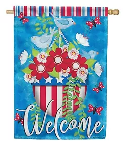 NEW CARSON AMERICANA GLORY DOVE BIRDS DOUBLE SIDED WELCOME HOUSE FLAG 28" x 40" - Bild 1 von 3