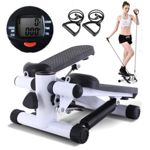 Mini Stepper Exercise Machine Stair Equipment with Resistance Bands LCD Monitor - Picture 1 of 8