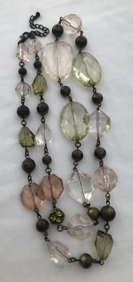 Collar Premier Designs Joyería de Moda Cuentas de Plástico Transparente Tono Bronce Cadena Foto 1 de 4