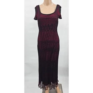 Vtg 90s/Y2K Breaking Loose Juniors Size 7/8 Black and Red Lace Goth Grunge Dress - Picture 1 of 17