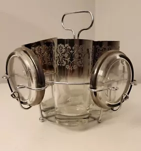 Bicchieri e sottobicchieri vintage/MCM argento ombra goffrati - Set di 9 (O) - Foto 1 di 5