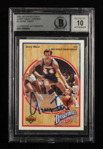 Jerry West Signed 1991-92 Upper Deck Jerry West Heroes #5 1972 NBA World / Champ - Picture 1 of 2