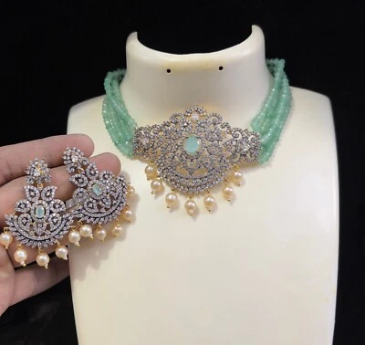 Kushal's Fashion Jewelry Ruby Gold Plated Ethnic Zircon Necklace Bridal Jewelry - Image 1 of 4