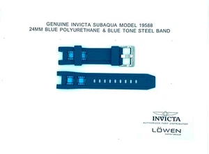 Authentic Invicta Subaqua 19588 Blue Polyurethane 24 MM Watch Band - Picture 1 of 3