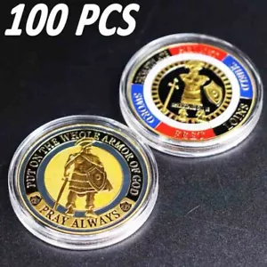 100PCS Coin Commemorative Collection Design Put On the Whole Armor Of God - Picture 1 of 6