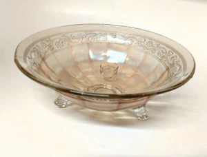 Schillernde Karneval Glas Servierschale mit Fuß und Blumenband Design 9" x 3" - Bild 1 von 7