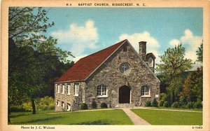 BAPTIST CHURCH, RIDGECREST, NORTH CAROLINA, ALTE POSTKARTE - Bild 1 von 2