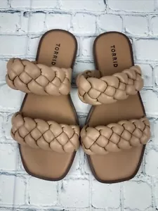 Torrid geflochtene Sandalen Größe 7,5 WW Cognac braun beige flach - Bild 1 von 11