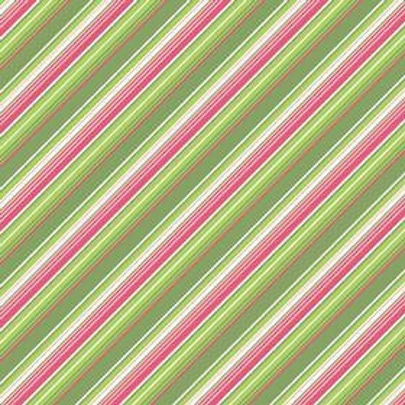 My Minds Eye for Riley Blake, canción de verano, rayas de verano en verde Foto 1 de 1