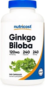 Nutricost Ginkgo Biloba Extract 120mg, 240 Capsules - Gluten Free & Non-GMO - Picture 1 of 5