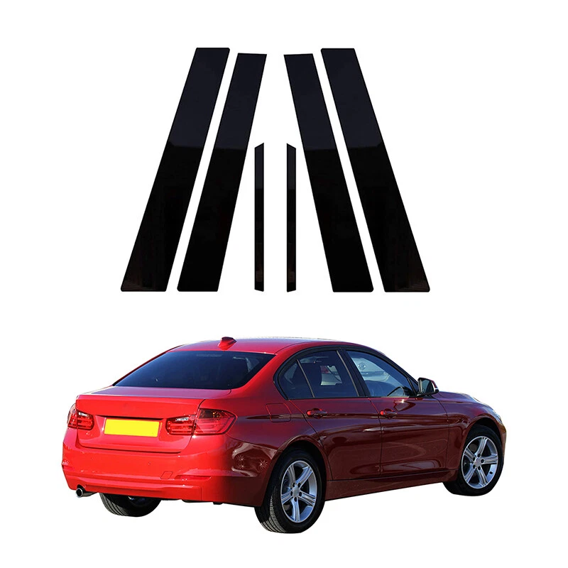 6x Cubierta de moldura de postes de pilar negro brillante para BMW Serie 3 F30 Sedán 2012-18 2014 Foto 1 de 4