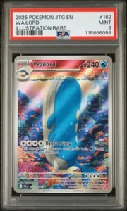WAILORD 2025 Pokemon TCG Journey Together Illustration Rare PSA 9 162/159 - Picture 1 of 2