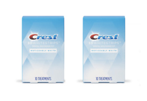 2 Pack Crest 3D Whitestrips Noticeably White 20 Count Each Exp. 10/2023+