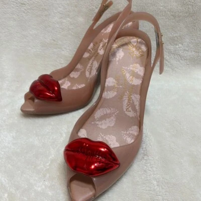Vivienne Westwood Lip Tan Anglomania Melissa Heels Size US 8 PVC Sandals Pink - Image 1 of 4