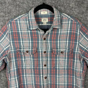 J Crew Hemd Herren mittelblau kariert Slim Chambray Double-Weave Arbeitshemd - Bild 1 von 14