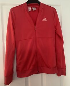 GIRLS PINK ADIDAS ZIP JACKET COAT AGE 13-14YRS GREAT CONDITION