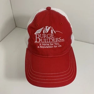 Burge Home Builders Red White Snapback Trucker Hat Lebanon, TN / Nashville - Picture 1 of 9