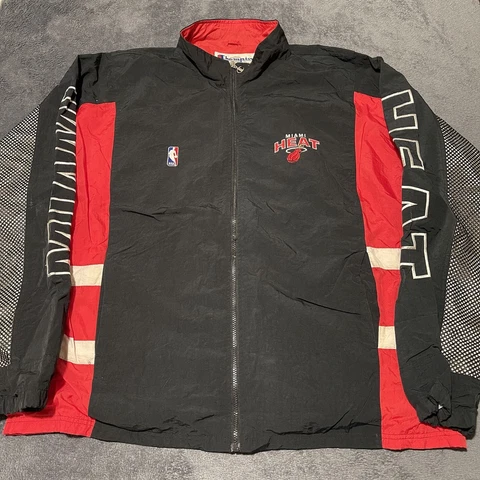 Vintage 90s Miami Heat NBA Champion Windbreaker Jacket Size 2XL Black Cover