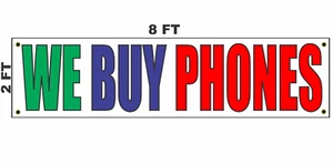 COMPRAMOS TELÉFONOS Banner Sign 2x8 Celular Peón Inteligente - Imagen 1 de 3